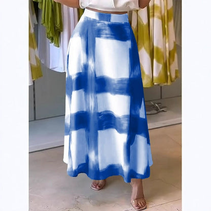 Women's A-line Skirt – Checkered Pattern – Lightweight and Breathable Fabric – Midi Length