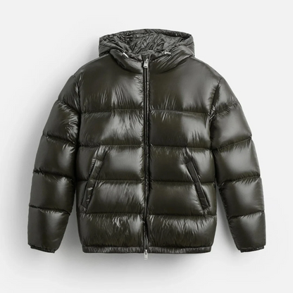 Men’s Puffer Jacket - Quilted - Oversized Fit - Hooded - Waist Length