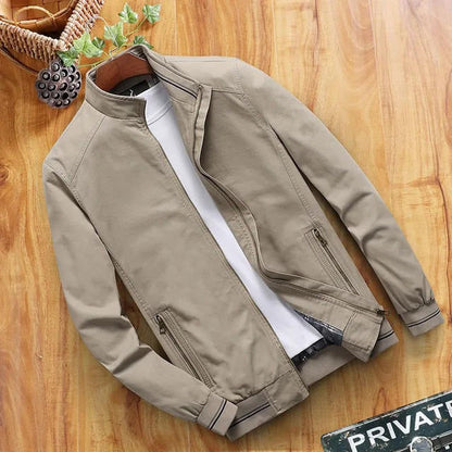 Men's Windbreaker – Slim Fit – Breathable Lightweight Quality – High Collar – Zipper Pockets