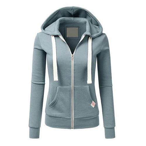 Women's Hoodie – Slim Fit – Soft Cotton Blend – Zipper – Kangaroo Pocket