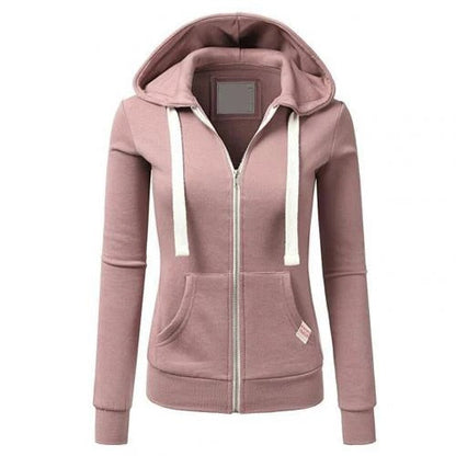 Women's Hoodie – Slim Fit – Soft Cotton Blend – Zipper – Kangaroo Pocket