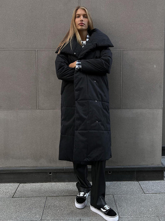 Women’s Coat - Synthetic - Quilted Padding - Oversized Fit - Maxi Length