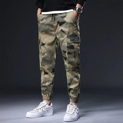 Men's Trousers - Cargo Joggers - Relaxed Fit - Elastic Cuffs - Adjustable Waist