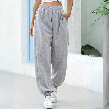 Women's Jogging Pants – Relaxed Fit – Cotton Blend – Elastic Waist – With Pockets
