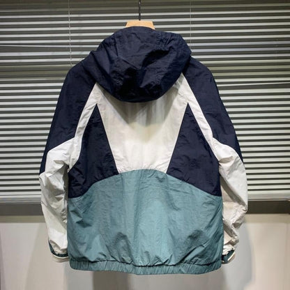 Men’s Windbreaker Jacket - Lightweight Woven - Hooded - Adjustable Drawstrings - Elasticated Cuffs