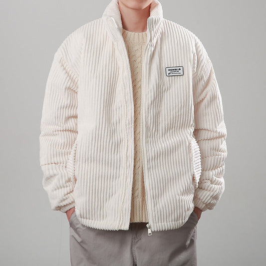 Men’s Jacket - Corduroy - Stand Collar - Elasticated Cuffs and Hem