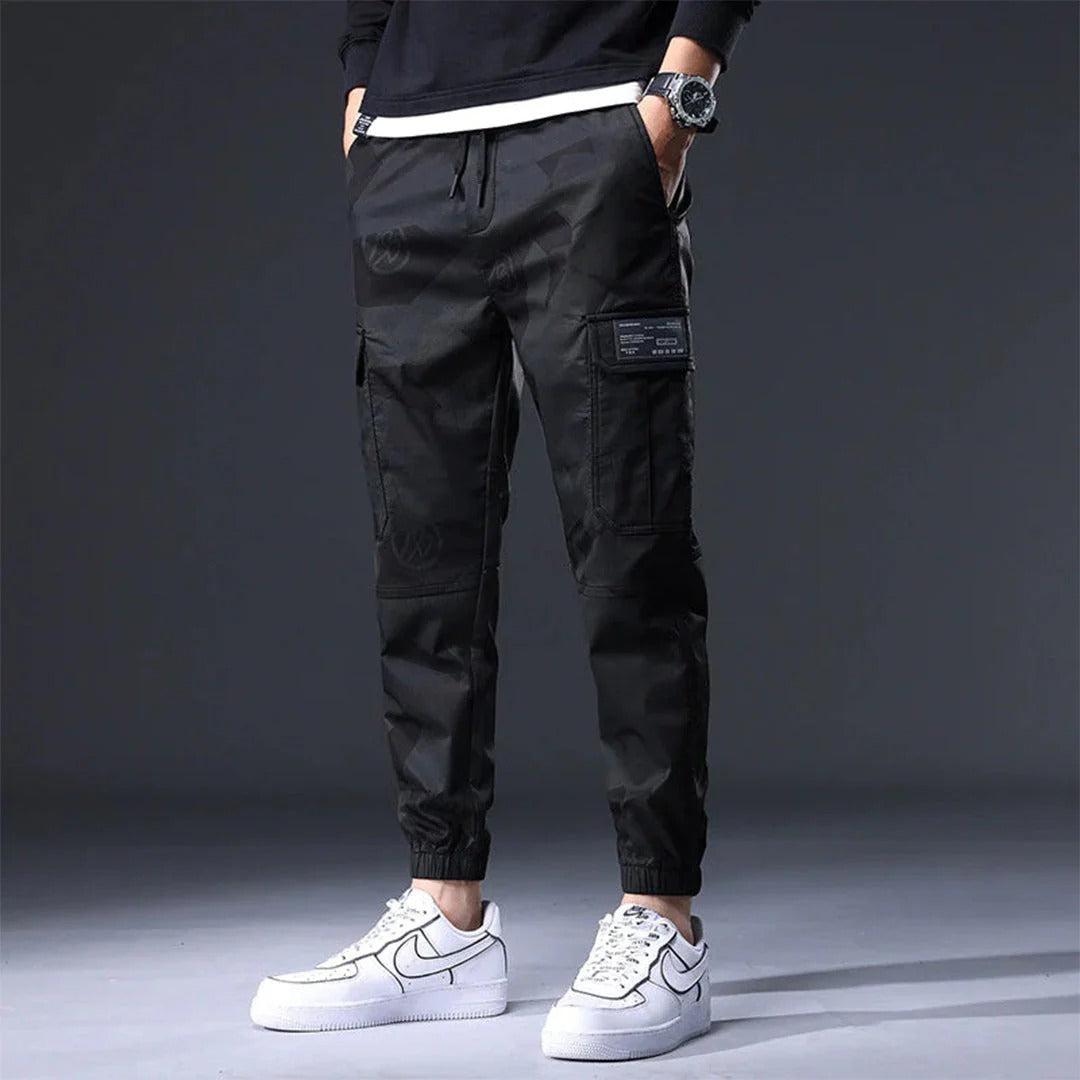 Men's Trousers - Cargo Joggers - Relaxed Fit - Elastic Cuffs - Adjustable Waist