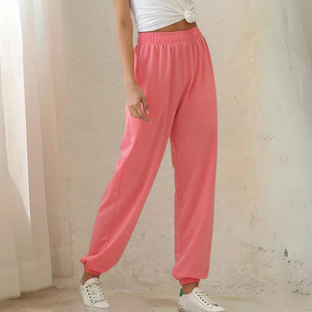 Women's Jogging Pants – Relaxed Fit – Cotton Blend – Elastic Waist – With Pockets