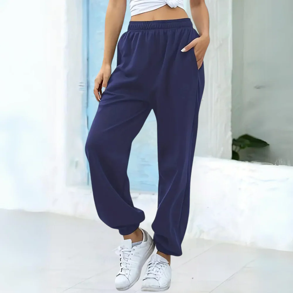 Women's Jogging Pants – Relaxed Fit – Cotton Blend – Elastic Waist – With Pockets