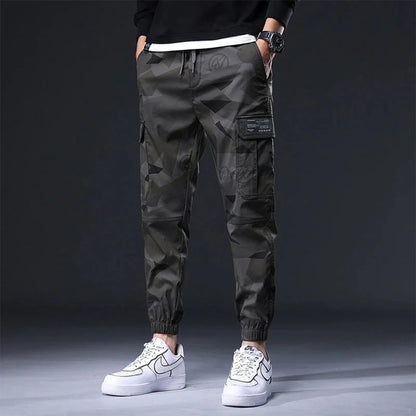 Men's Trousers - Cargo Joggers - Relaxed Fit - Elastic Cuffs - Adjustable Waist