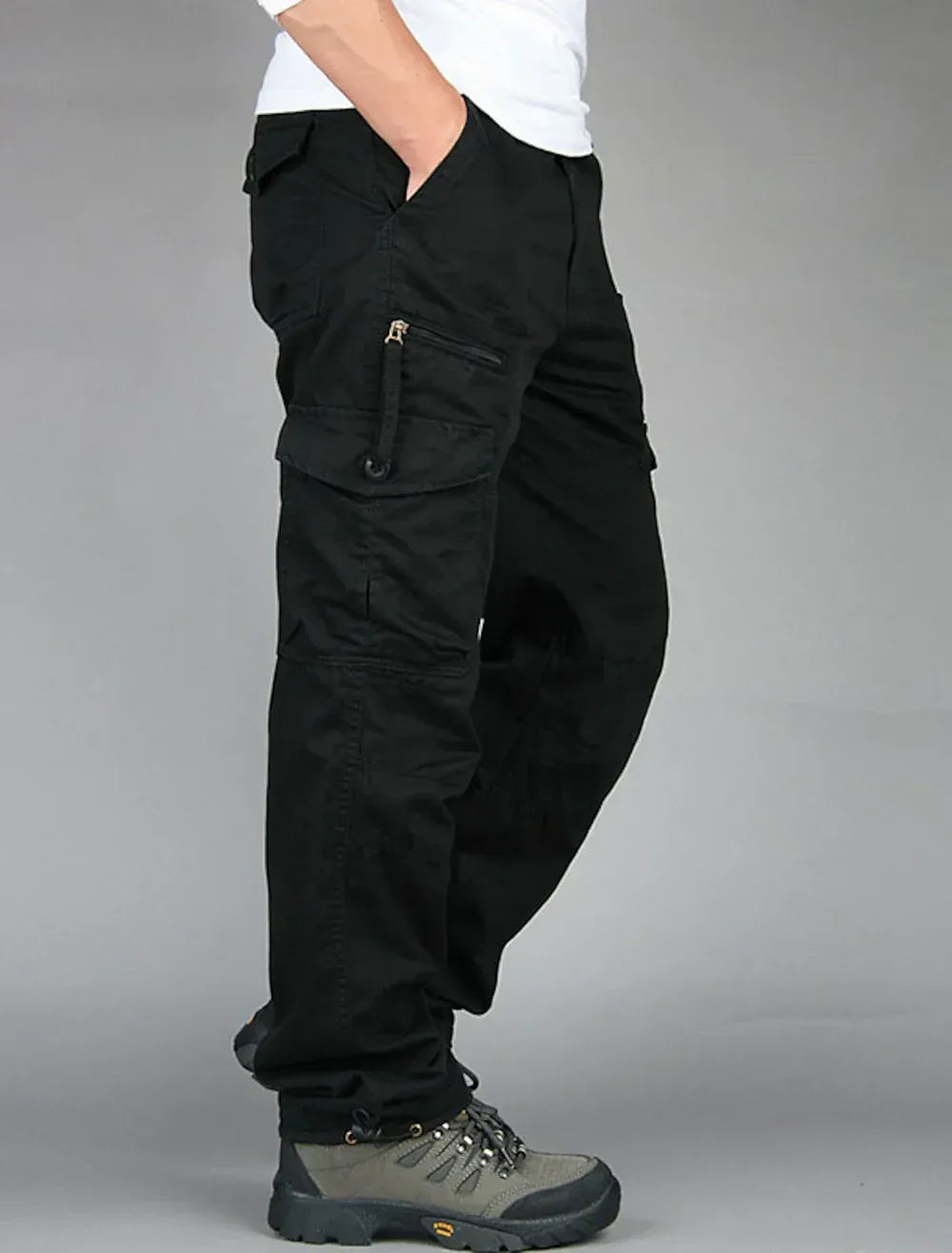Men's Trousers – Cargo Design – Relaxed Fit – Breathable Cotton – Adjustable Ankles