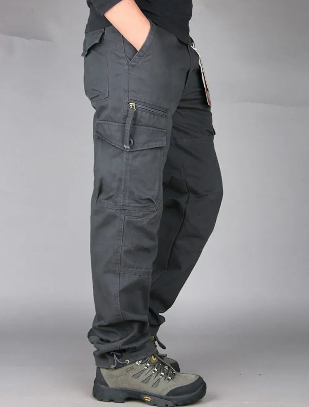 Men's Trousers – Cargo Design – Relaxed Fit – Breathable Cotton – Adjustable Ankles