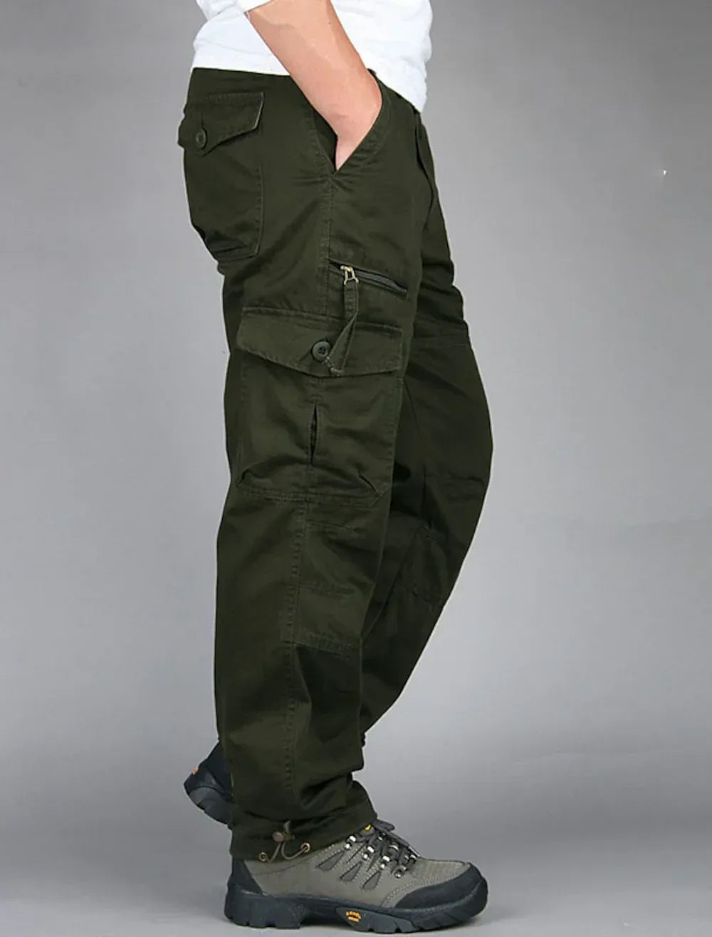 Men's Trousers – Cargo Design – Relaxed Fit – Breathable Cotton – Adjustable Ankles