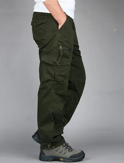 Men's Trousers – Cargo Design – Relaxed Fit – Breathable Cotton – Adjustable Ankles