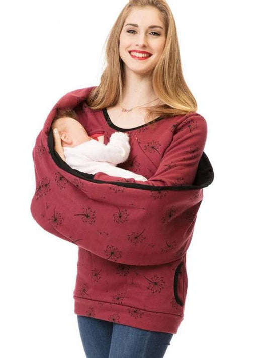 Women's Sweatshirt – Relaxed Fit – Floral Print – Nursing Ready Discretion