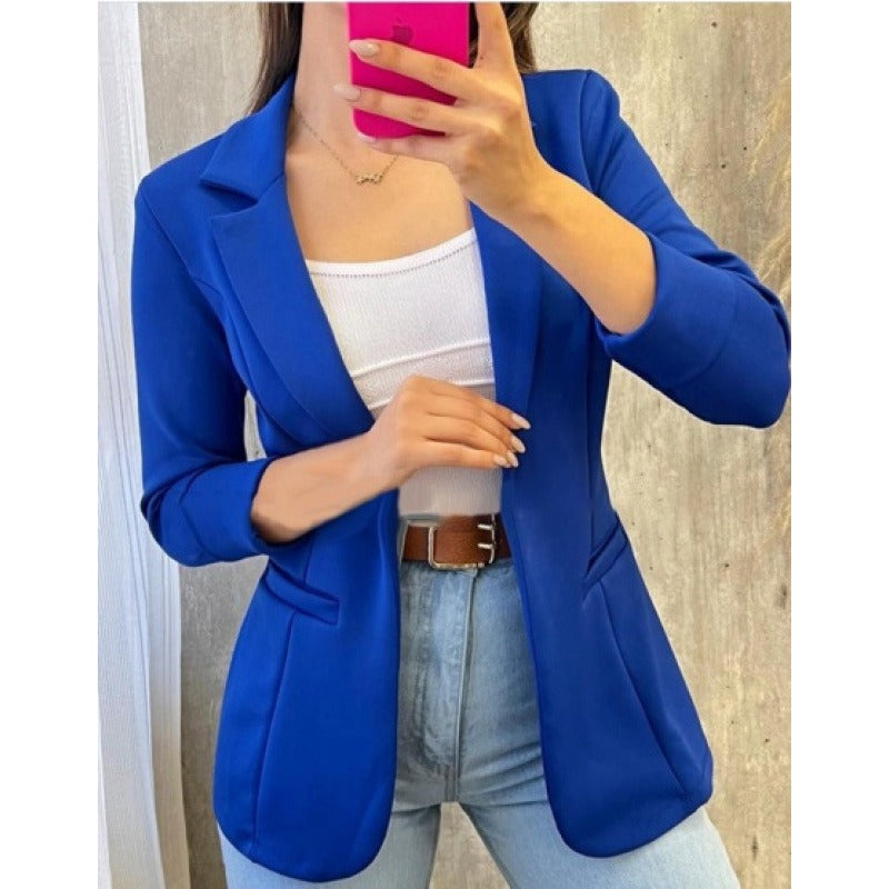 Women's Blazer – Tailored Fit – Smooth Texture – Classic Lapel – Flap Pockets