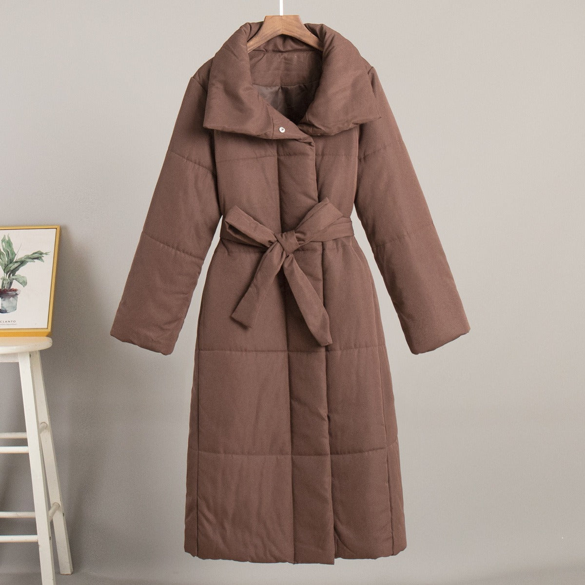 Women’s Coat - Synthetic - Quilted Padding - Oversized Fit - Maxi Length