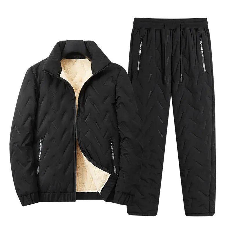 Men's Set Jacket and Trousers – Quilted Design – Sheepskin Interior – Relaxed Fit
