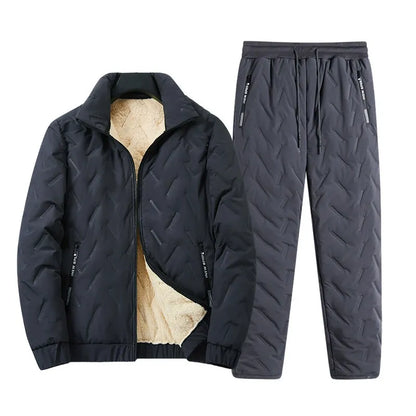 Men's Set Jacket and Trousers – Quilted Design – Sheepskin Interior – Relaxed Fit