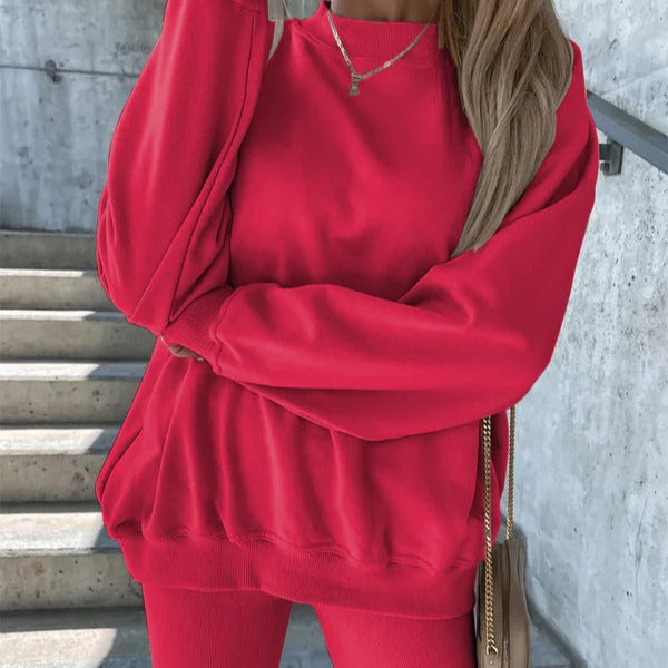 Women's Sweatshirt – Oversized Fit – Crew Neck – Soft and Breathable – Rib Details