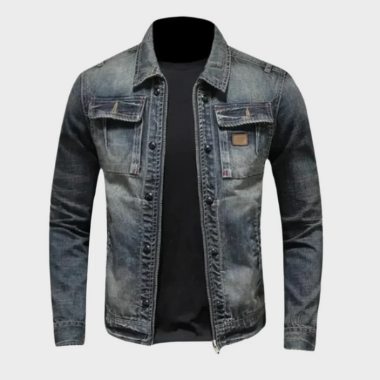 Men's denim jacket – regular fit – button closure – chest pockets – casual style