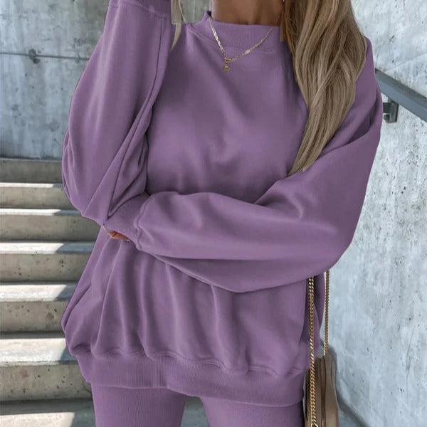 Women's Sweatshirt – Oversized Fit – Crew Neck – Soft and Breathable – Rib Details