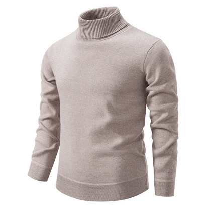 Men's Turtleneck Sweater – Slim Fit – Breathable Cotton Fabric – Ribbed Edges