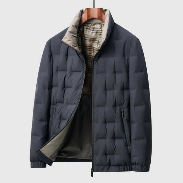 Men's Quilted Jacket – Lightweight – Regular Fit – High Collar – Zipper Closure