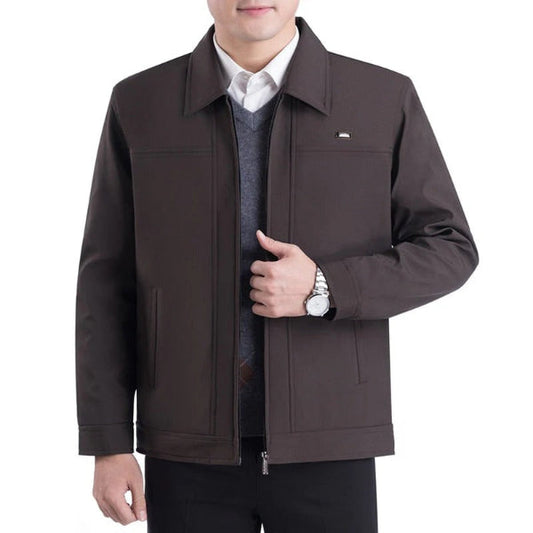 Men's Jacket – Regular Fit – Notch Lapel – Zipper Closure – Business Casual Style