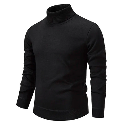 Men's Turtleneck Sweater – Slim Fit – Breathable Cotton Fabric – Ribbed Edges