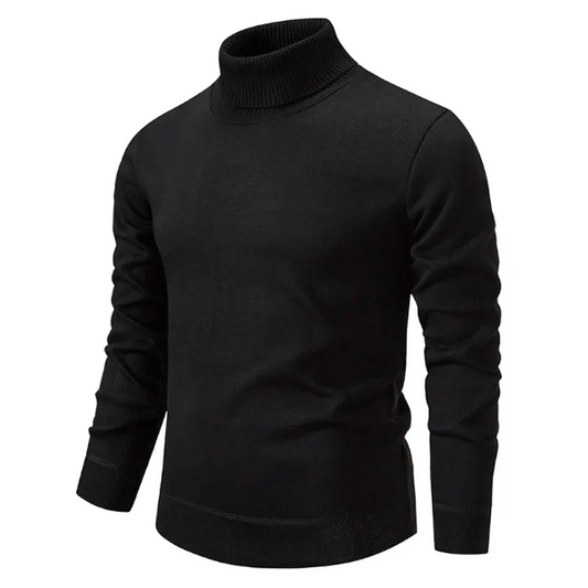 Men's Turtleneck Sweater – Slim Fit – Breathable Cotton Fabric – Ribbed Edges
