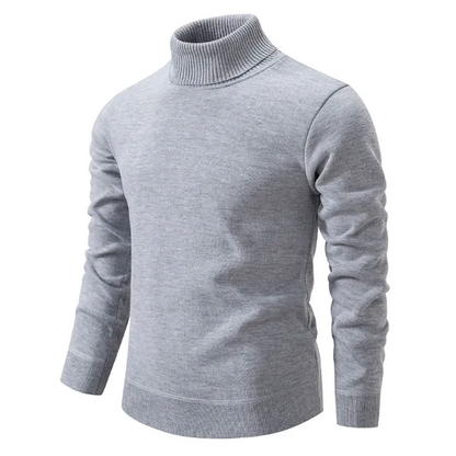 Men's Turtleneck Sweater – Slim Fit – Breathable Cotton Fabric – Ribbed Edges