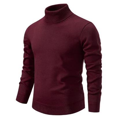Men's Turtleneck Sweater – Slim Fit – Breathable Cotton Fabric – Ribbed Edges