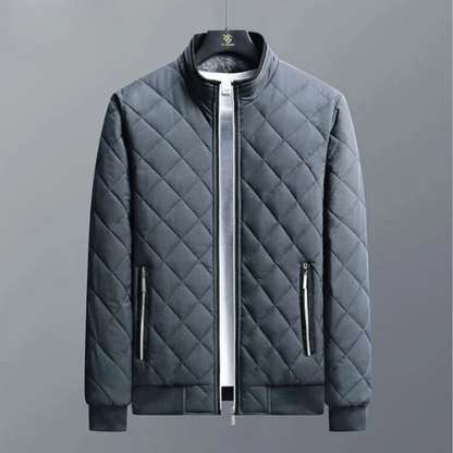 Men's Jacket – Quilted Design – Regular Fit – Wind and Water Resistant – Ribbed Edges
