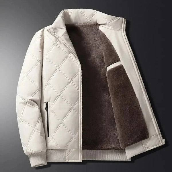 Men's Jacket – Padded with Fleece Lining – Wind Resistant – Regular Fit – Hip Length