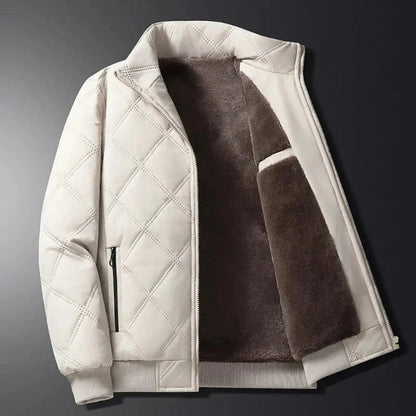 Men's Jacket – Padded with Fleece Lining – Wind Resistant – Regular Fit – Hip Length