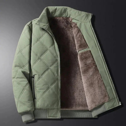 Men's Jacket – Padded with Fleece Lining – Wind Resistant – Regular Fit – Hip Length