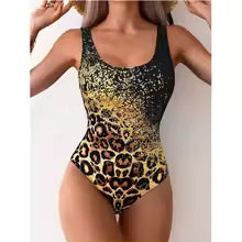 Women's Swimsuit – One-piece – Breathable Stretch Fabric – Low Back – High Leg Cut – Print