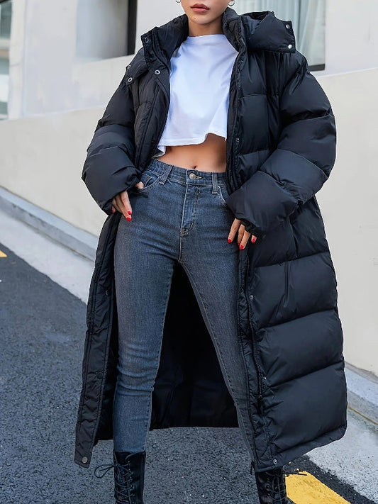 Women’s Puffer Jacket - Synthetic - Oversized Fit - Full Length - Quilted - Hooded