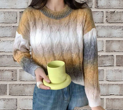 Women's Knit Sweater – Relaxed Fit – Cable Knit – Long Sleeves – Soft and Warm