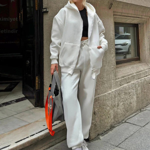 Women's Hoodie Set – Oversized Fit – Soft Cotton – Zipper – Casual Loungewear