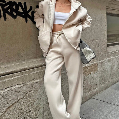 Women's Hoodie Set – Oversized Fit – Soft Cotton – Zipper – Casual Loungewear