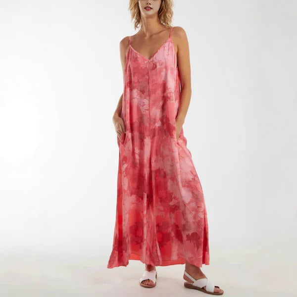 Women's Maxi Dress – Loose Fit – Adjustable Straps – Breathable Lightweight Fabric