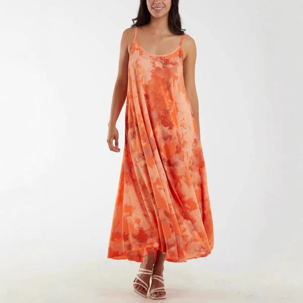 Women's Maxi Dress – Loose Fit – Adjustable Straps – Breathable Lightweight Fabric