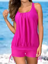 Women's Tankini Swimwear Set – Breathable Stretch – Fully Covered Top and Shorts