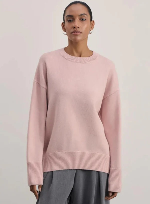 Women's Pullover Sweater – Relaxed Fit – Soft Knit – High Neck – Long Sleeves