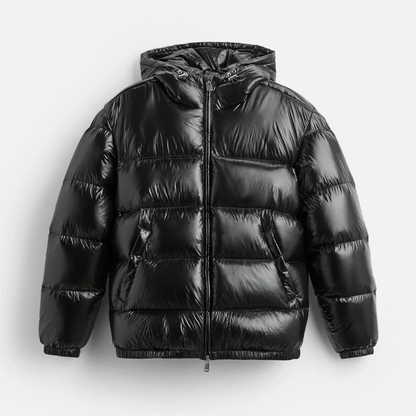 Men’s Puffer Jacket - Quilted - Oversized Fit - Hooded - Waist Length