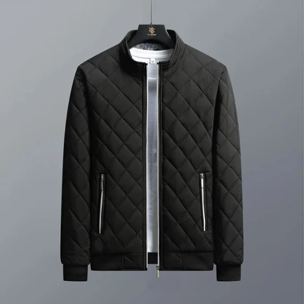 Men's Jacket – Quilted Design – Regular Fit – Wind and Water Resistant – Ribbed Edges