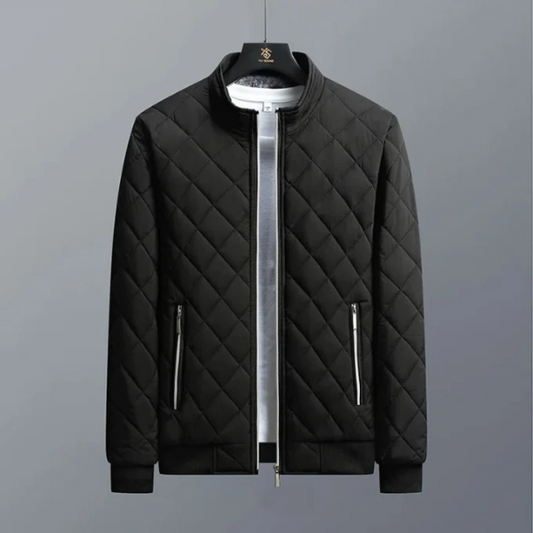 Men's Jacket – Quilted Design – Regular Fit – Wind and Water Resistant – Ribbed Edges