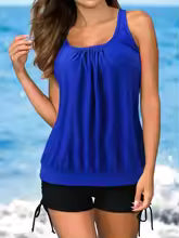 Women's Tankini Swimwear Set – Breathable Stretch – Fully Covered Top and Shorts